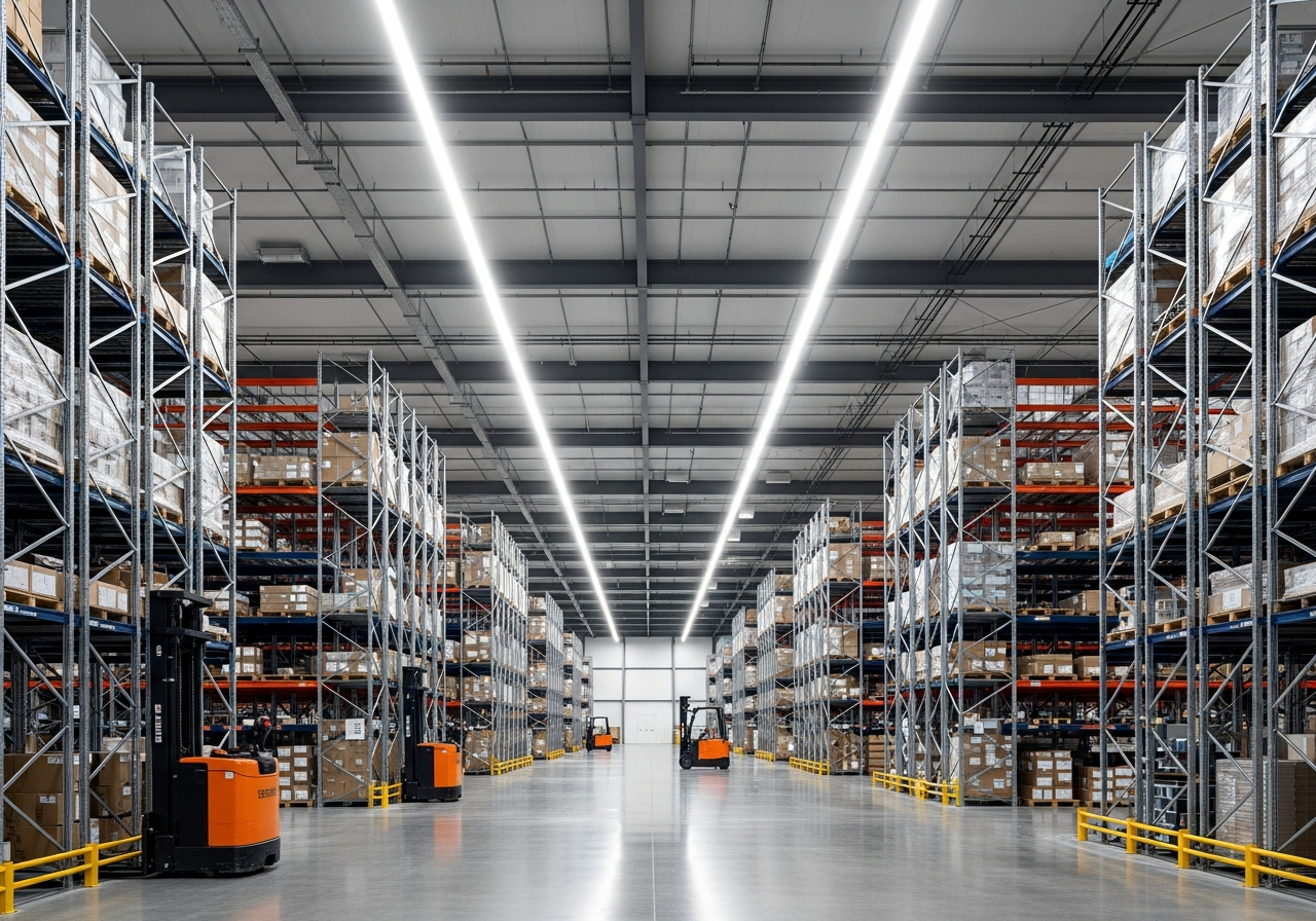 Modern logistics warehouse interior